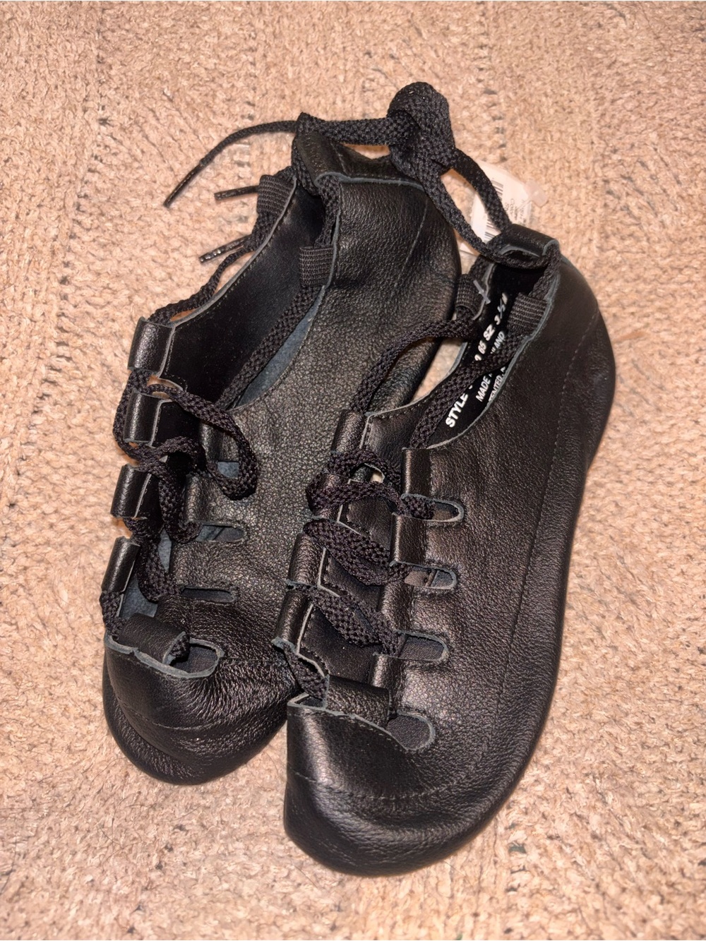 Capezio Black Leather Jazz Dance Shoes Irish Stepper Size 3.5 US
